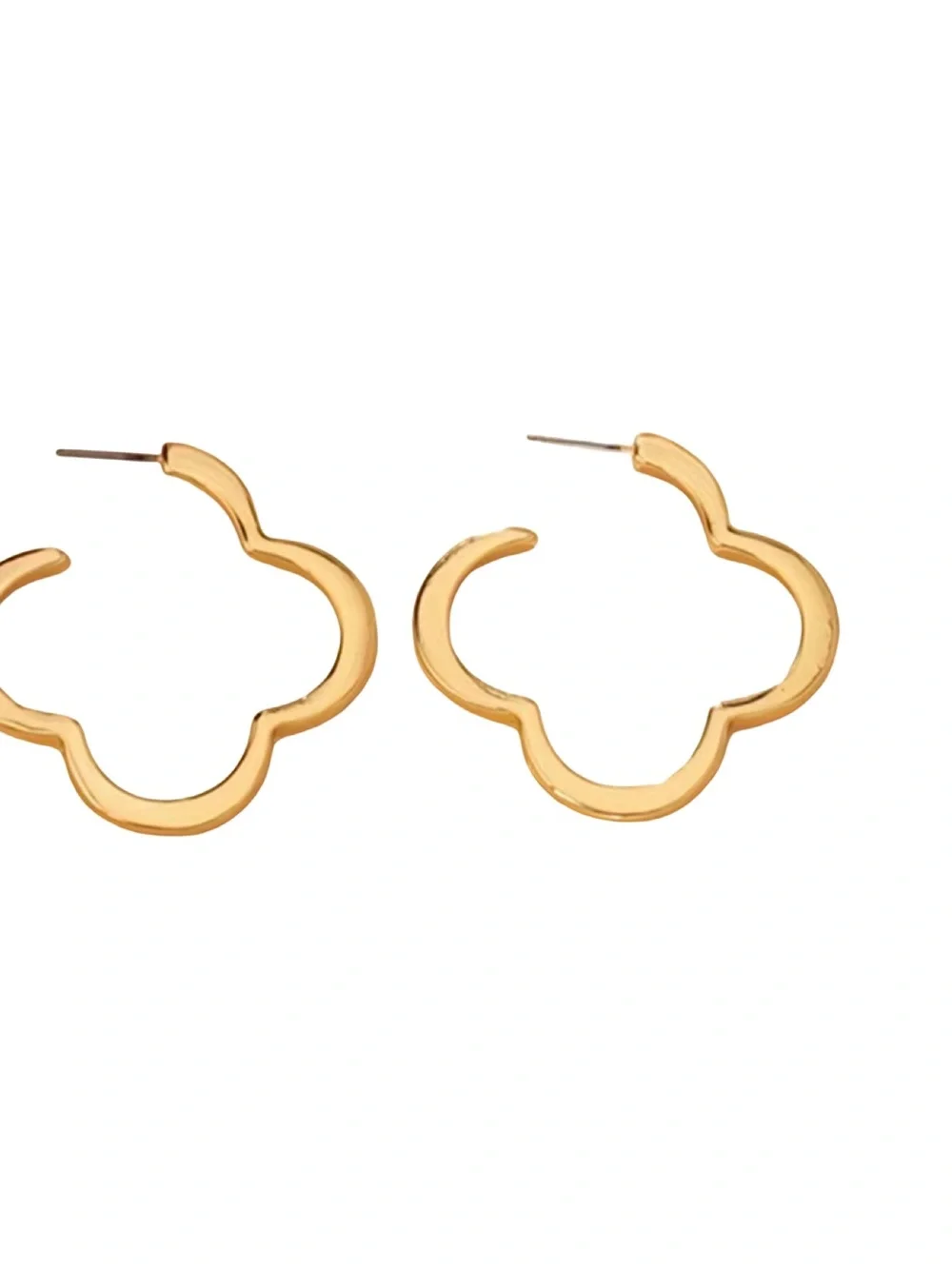 Gold Quatrefoil Hoop Earrings Phi Mu*